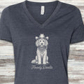 Goldendoodle Howdy Doodle V-Neck Tee - Heather Navy