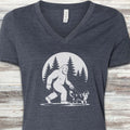 Australian Shepherd Bigfoot V-Neck Tee - Heather Navy