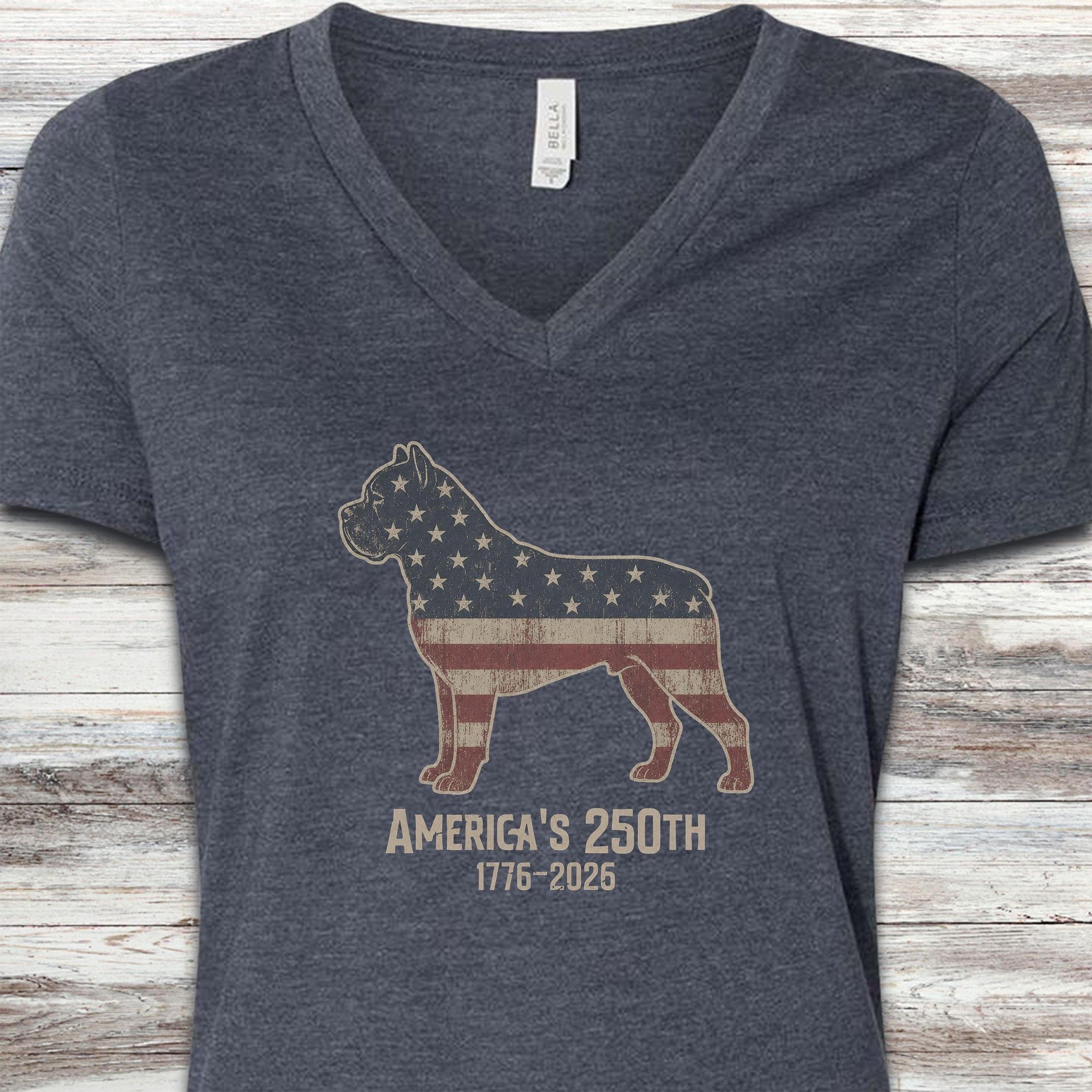 Cane Corso 250 V-Neck Tee - Heather Navy