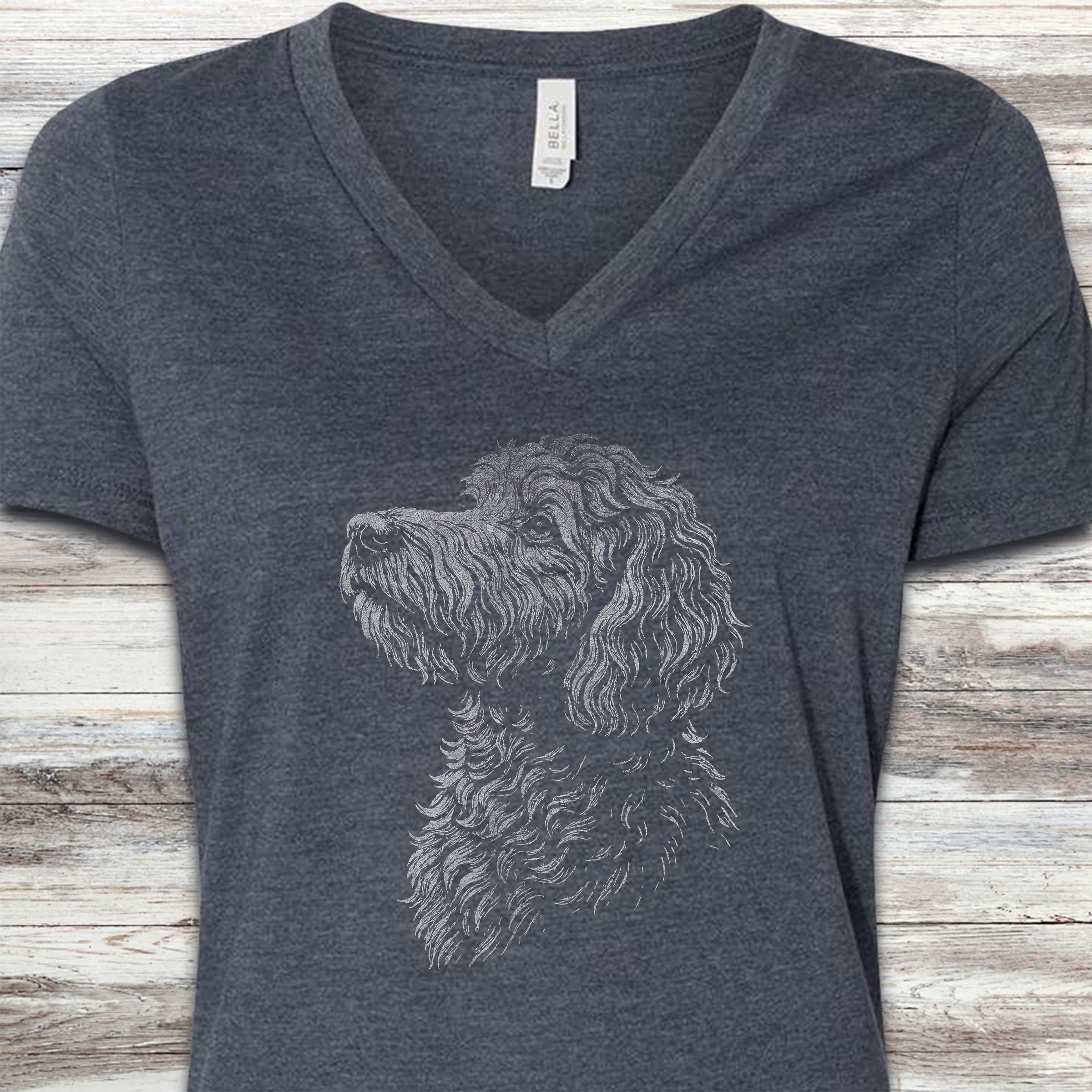 Doodle Loyalty V-Neck Tee - Heather Navy