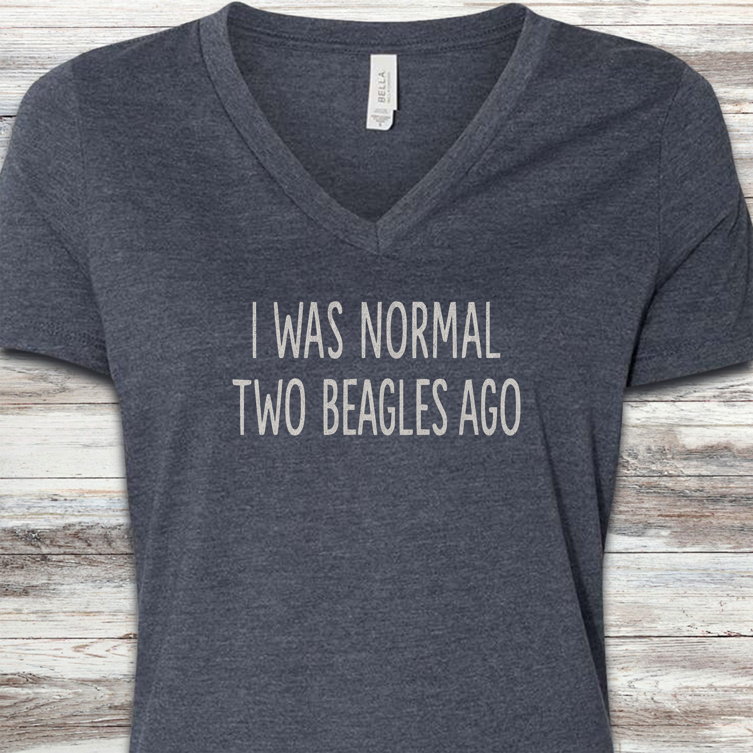 Beagle Normal V-Neck Tee - Heather Navy