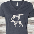 German Shorthaired Pointer Clowns or Jokers V-Neck Tee - Heather Navy