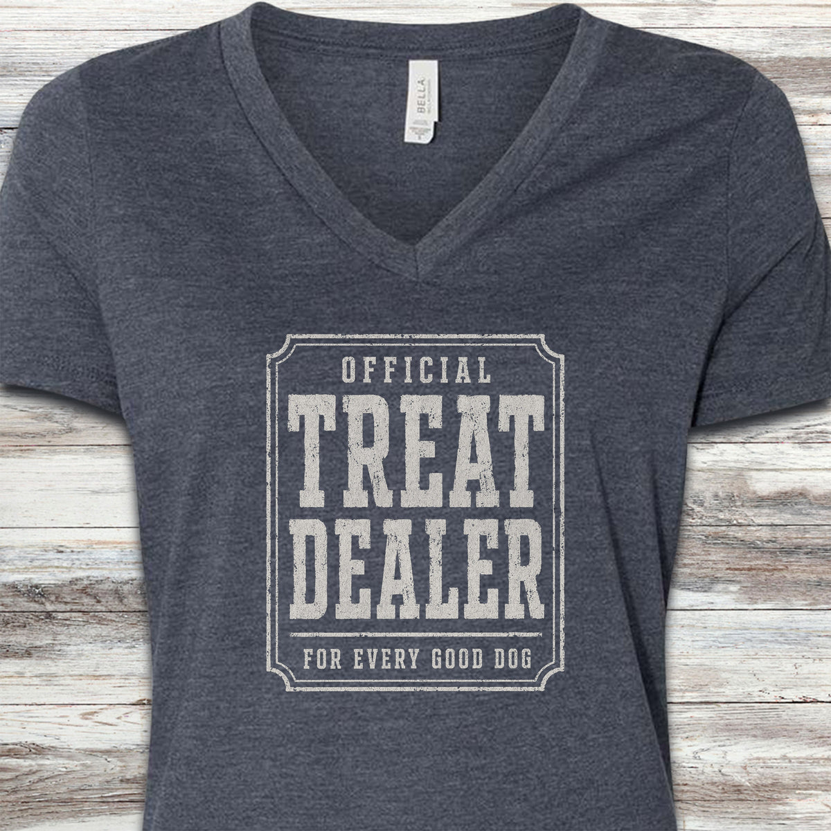 Official Treat Dealer V-Neck Tee - Heather Navy