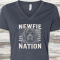 Newfoundland Nation V-Neck Tee - Heather Navy