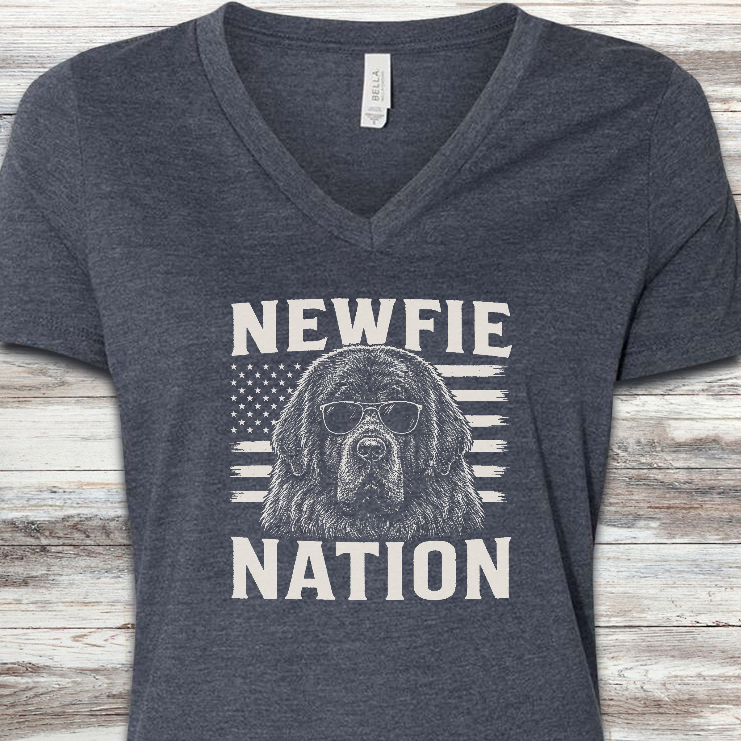 Newfoundland Nation V-Neck Tee - Heather Navy