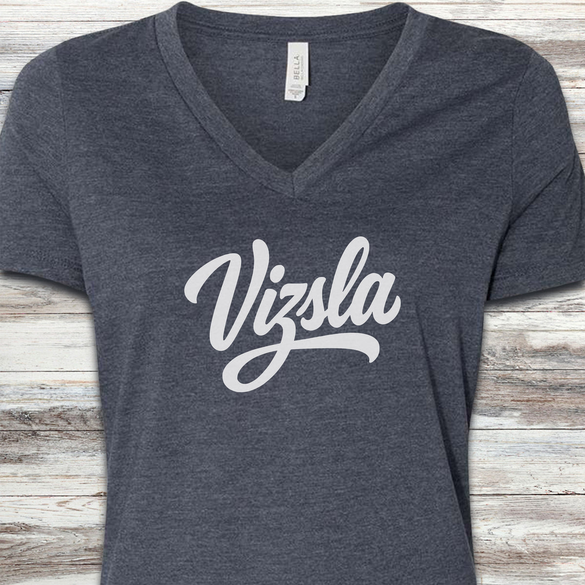 Vizsla Team V-Neck Tee - Heather Navy
