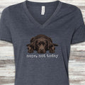 Labrador Retriever Chocolate Nope V-Neck Tee - Heather Navy