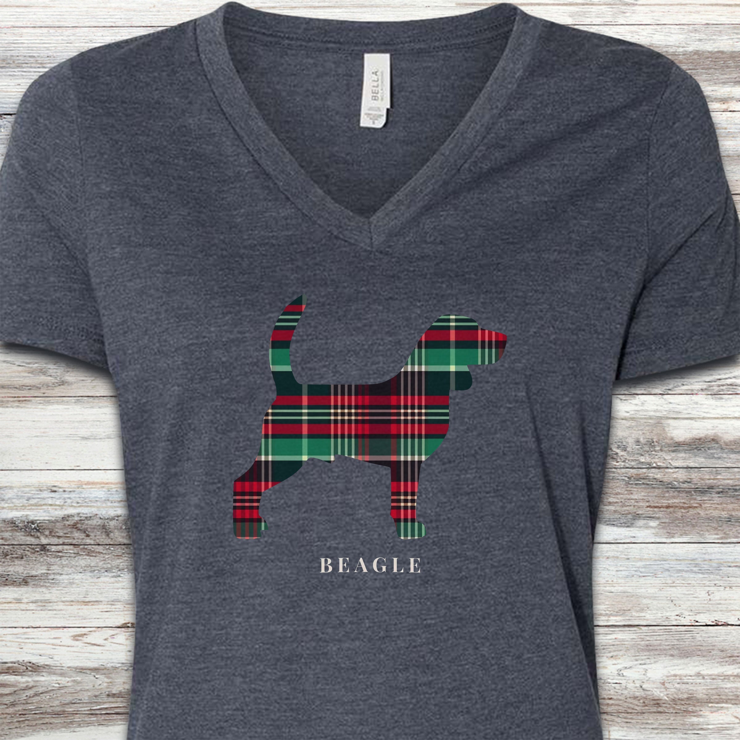 Beagle Winter 2025 V-Neck Tee - Heather Navy
