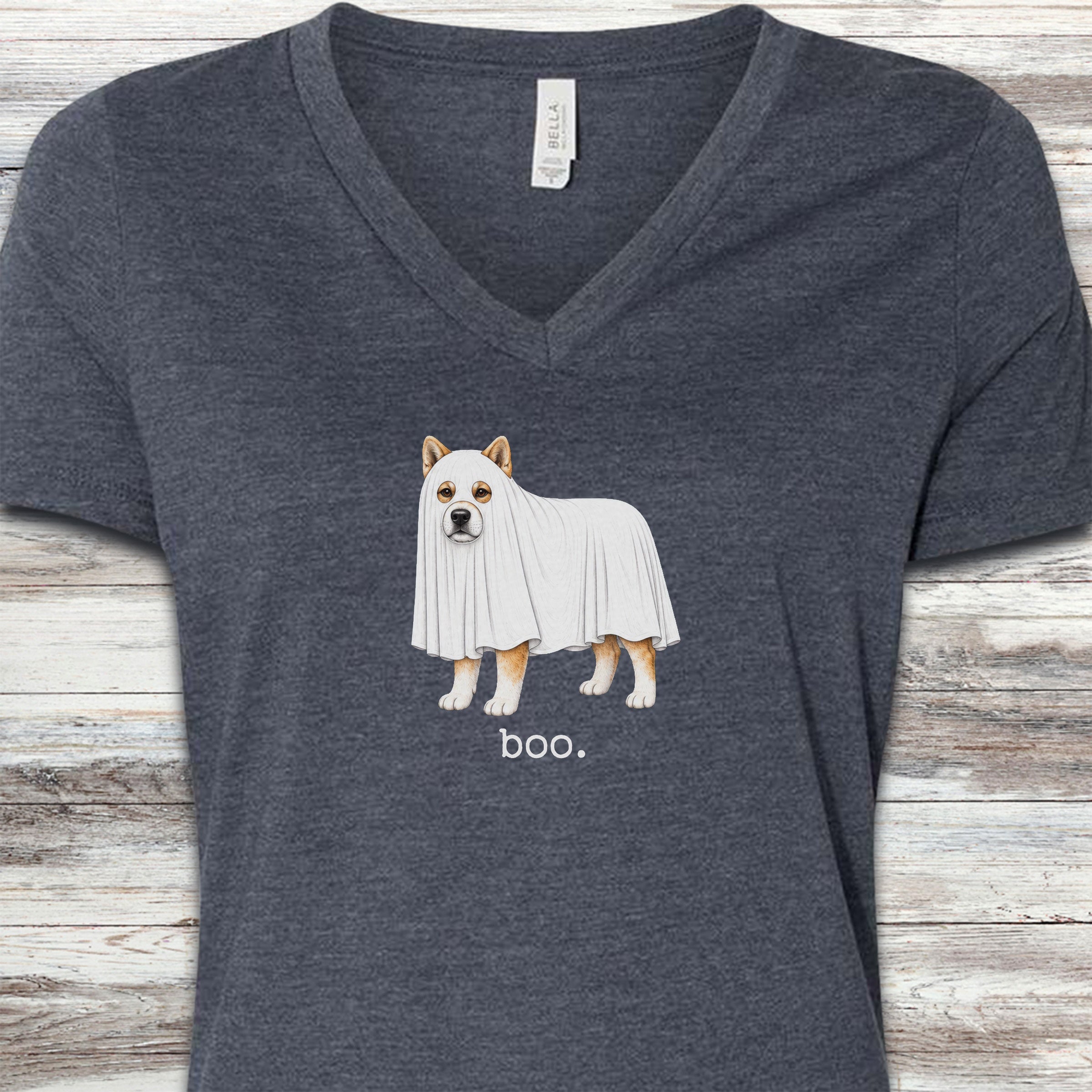 Akita Boo V-Neck Tee - Heather Navy