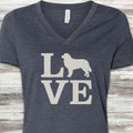 Bernese Mountain Dog Love V-Neck Tee - Heather Navy