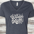 West Highland Groovy Mom V-Neck Tee - Heather Navy