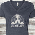 Sheepadoodle Lapdog V-Neck Tee - Heather Navy