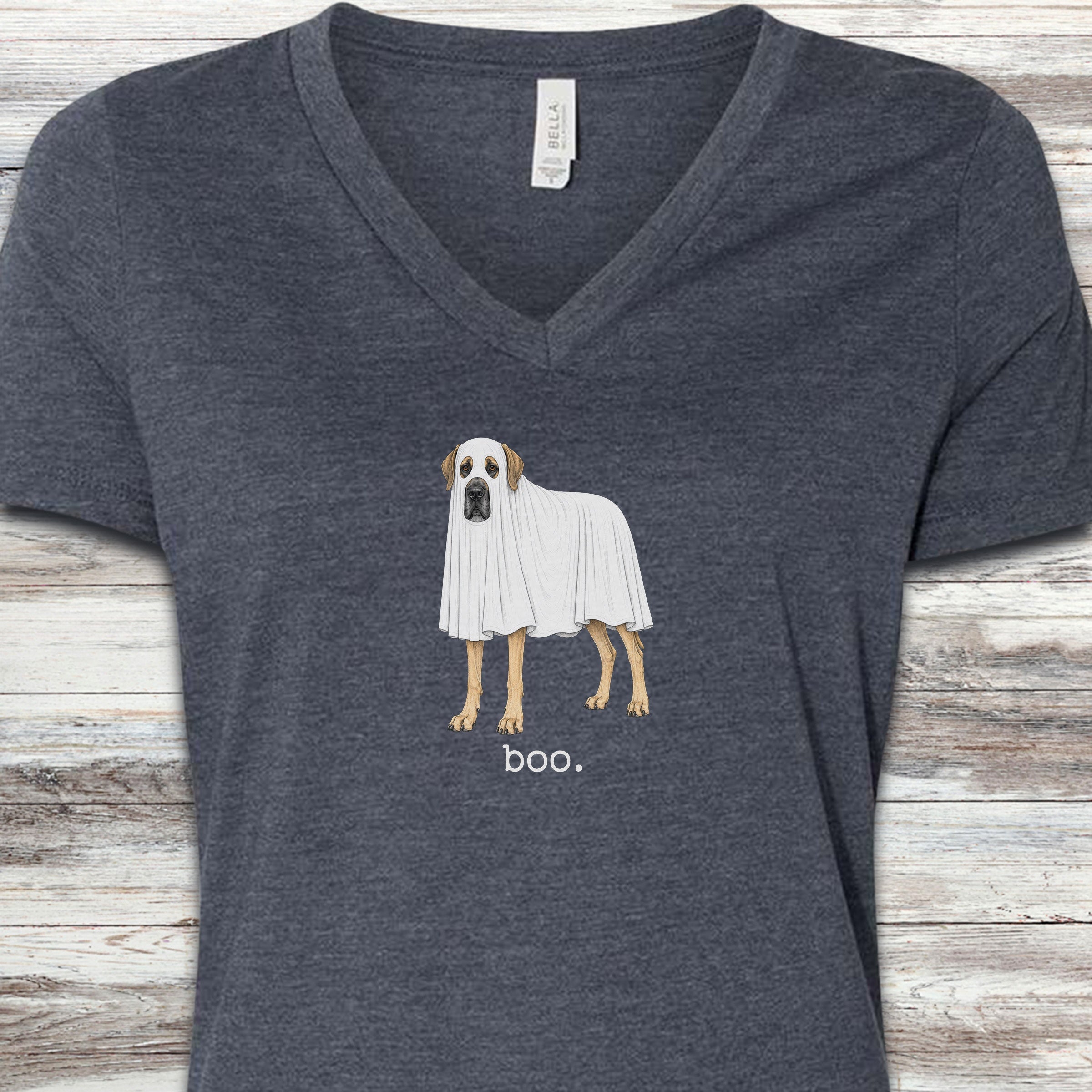 Great Dane Boo V-Neck Tee - Heather Navy