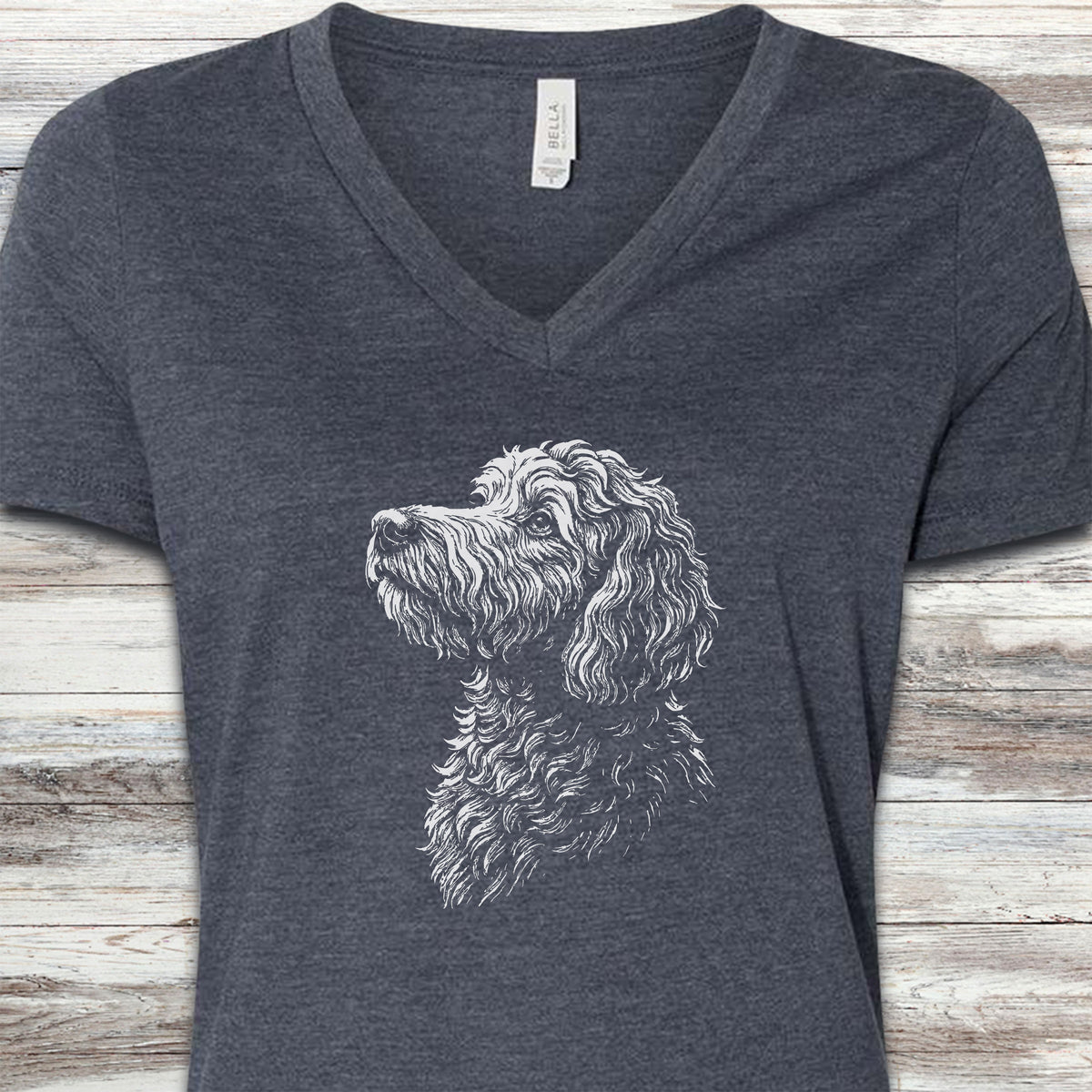 Doodle Loyalty V-Neck Tee - Heather Navy