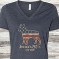 Boston Terrier 250 V-Neck Tee - Heather Navy