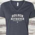 Golden Retriever Athletic Dept V-Neck Tee - Heather Navy
