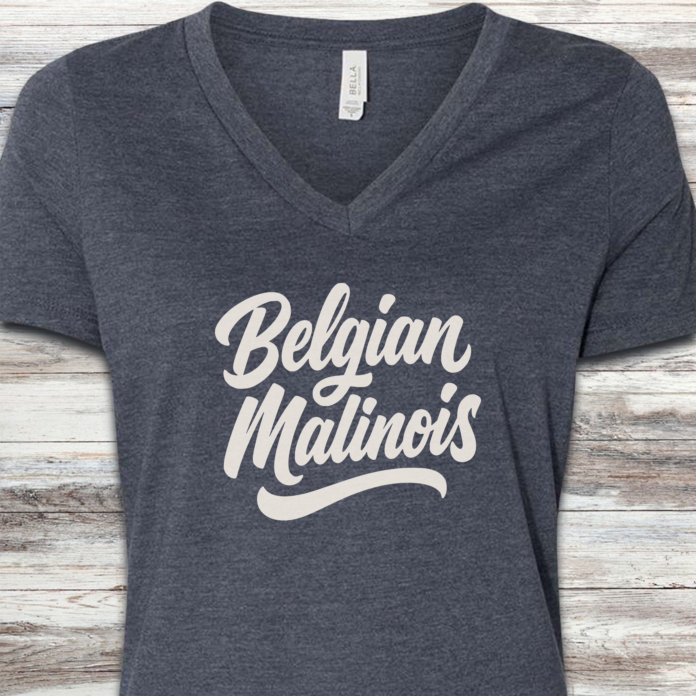 Belgian Malinois Team V-Neck Tee - Heather Navy