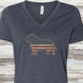 American Bully Vintage USA V-Neck Tee - Heather Navy