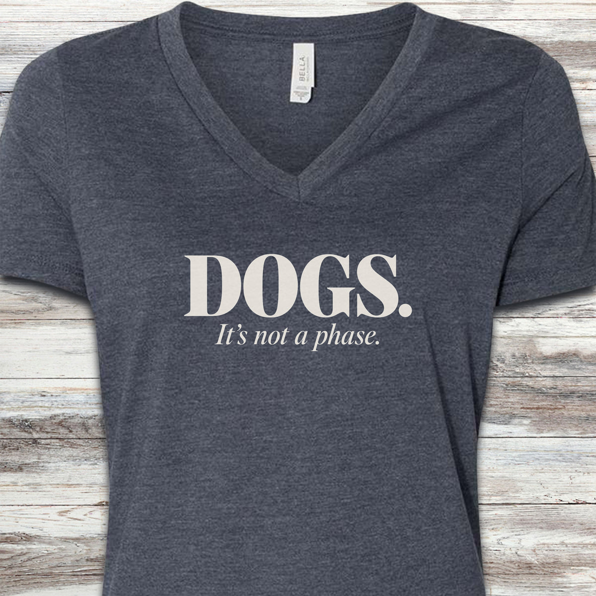 Not a Phase V-Neck Tee - Heather Navy
