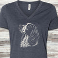 English Springer Spaniel Loyalty V-Neck Tee - Heather Navy