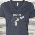 Bernese Mountain Dog Boop V-Neck Tee - Heather Navy