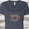 Border Collie 250 V-Neck Tee - Heather Navy