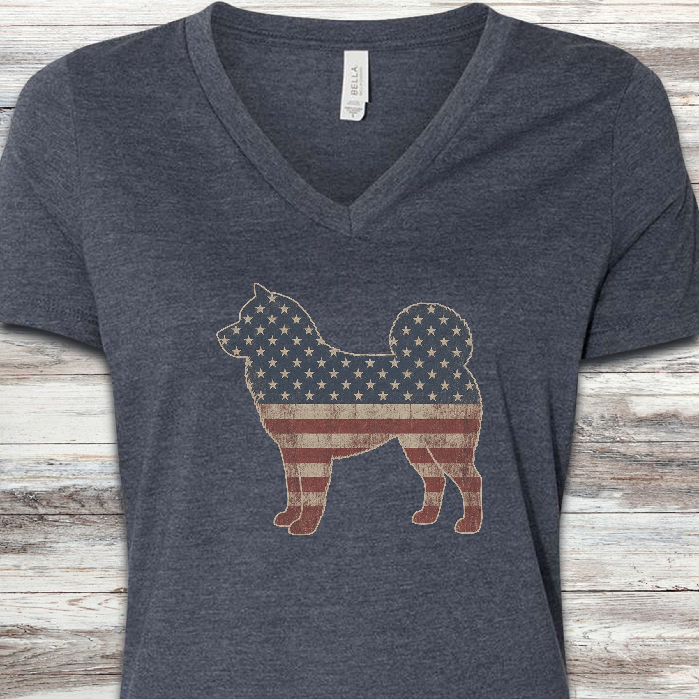 Akita Vintage USA V-Neck Tee - Heather Navy