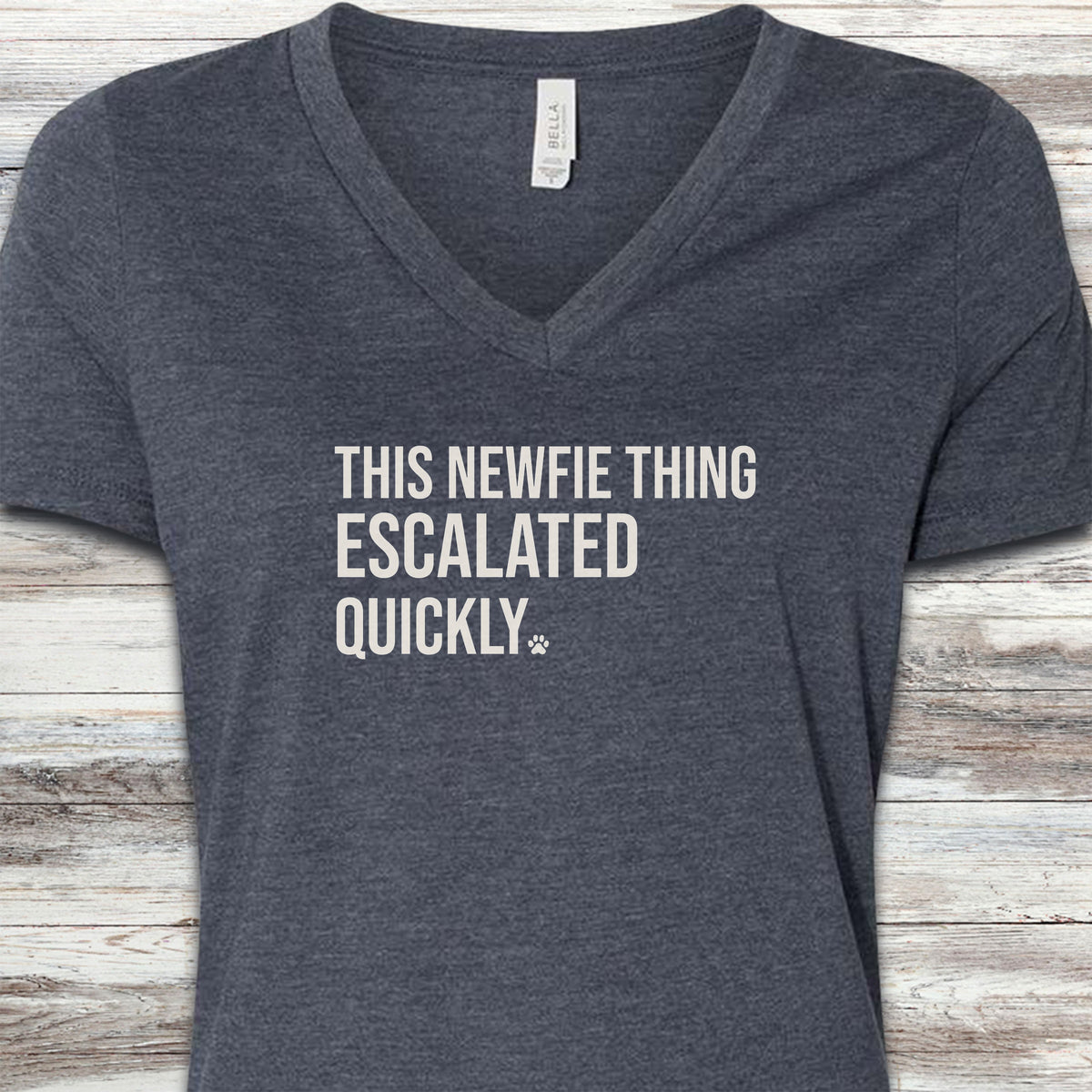 Newfoundland Escalated V-Neck Tee - Heather Navy