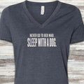 Sleep With A Dog V-Neck Tee - Heather Navy