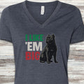 Cane Corso Big V-Neck Tee - Heather Navy