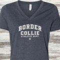 Border Collie Athletic Dept V-Neck Tee - Heather Navy