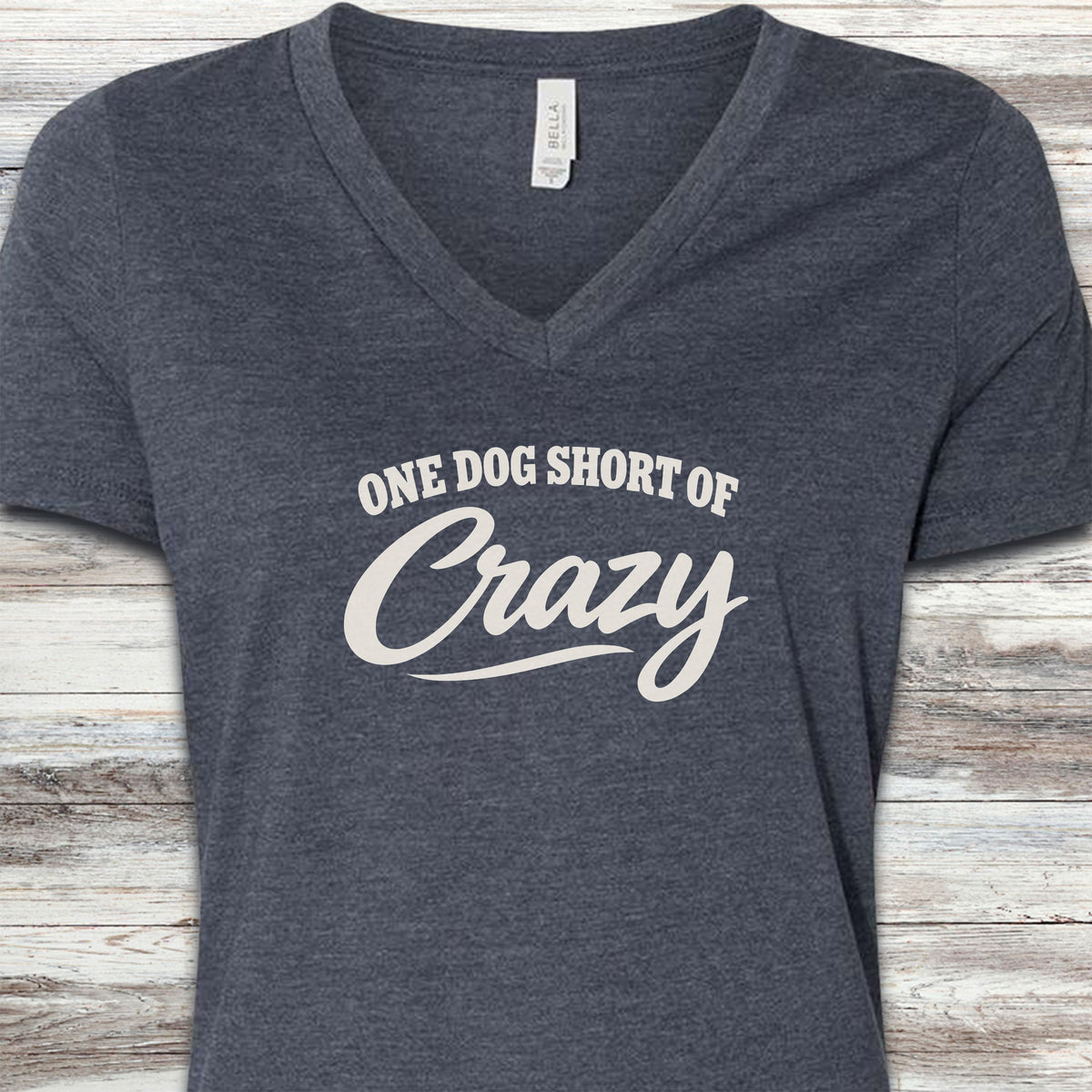 Short of Crazy V-Neck Tee - Heather Navy