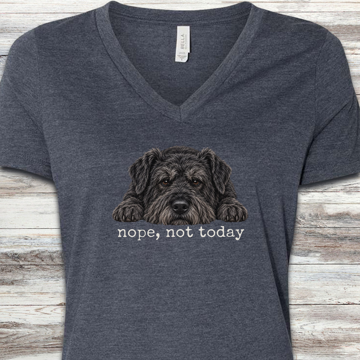 Bouvier Nope V-Neck Tee - Heather Navy