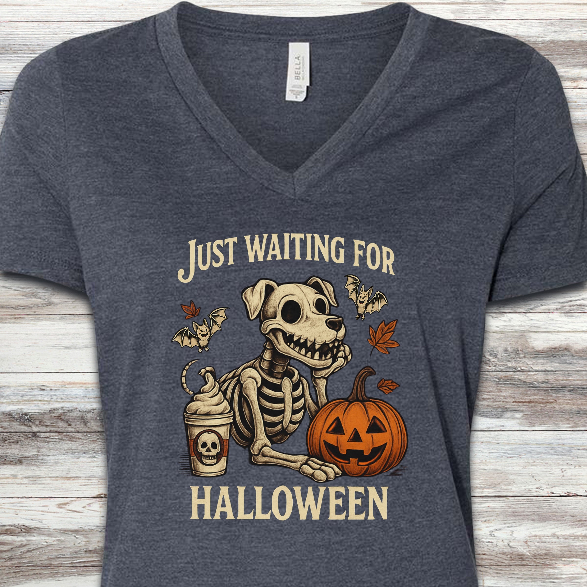 Wait For It V-Neck Tee - Heather Navy