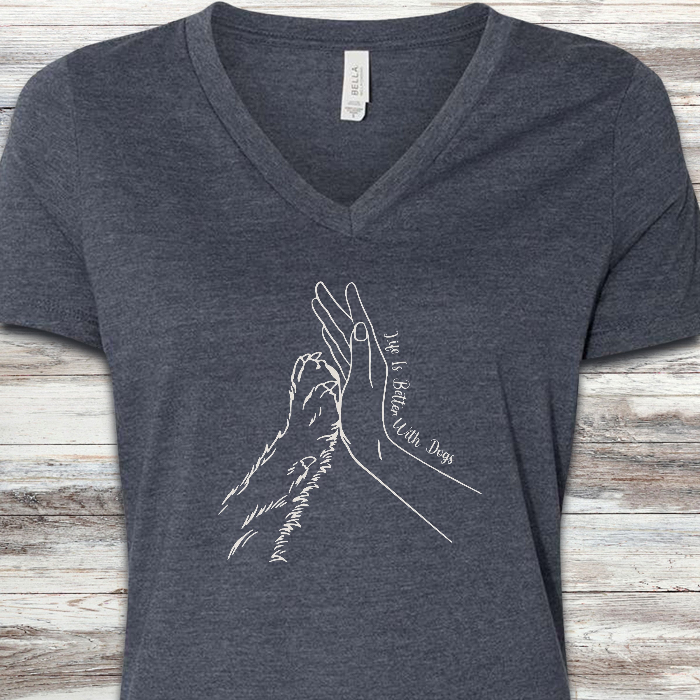 Together V-Neck Tee - Heather Navy