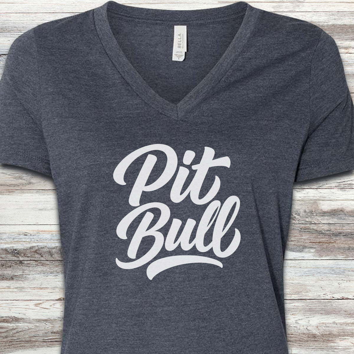 Pit Bull Team V-Neck Tee - Heather Navy