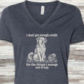 I Don't Get Credit V-Neck Tee - Heather Navy