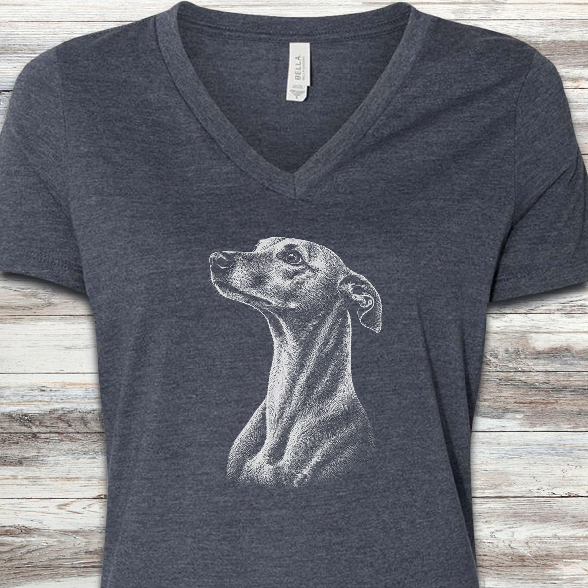 Whippet Loyalty V-Neck Tee - Heather Navy