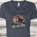 Bernese Mountain Dog Tested V-Neck Tee - Heather Navy