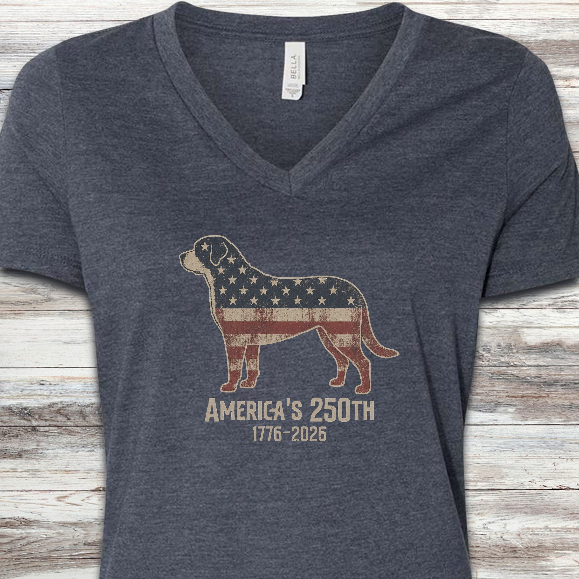 Swiss Mountain Dog 250 V-Neck Tee - Heather Navy