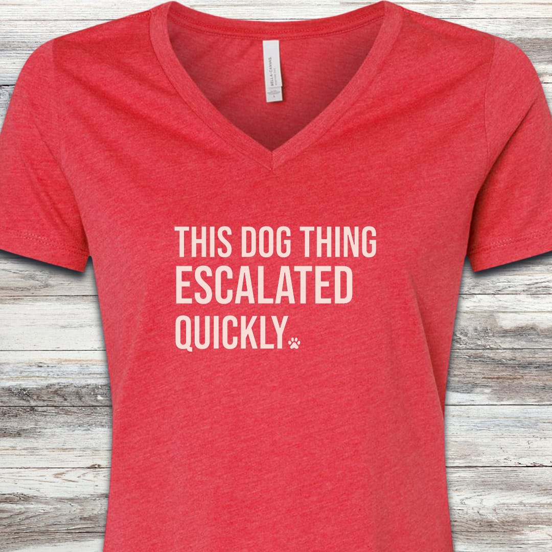 This Escalated Quickly V-Neck - Heather Red