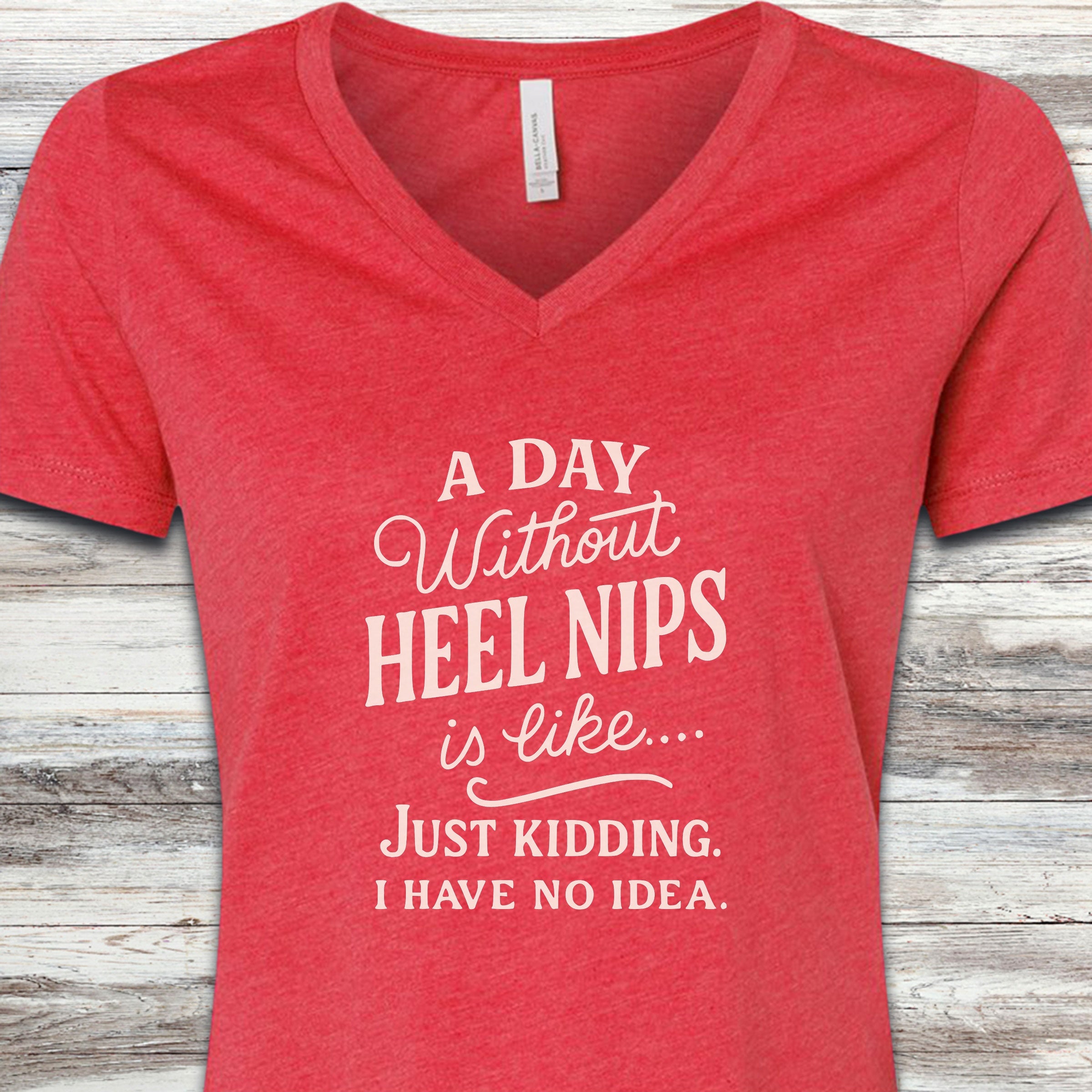 Australian Cattle Dog Days V-Neck Tee - Heather Red