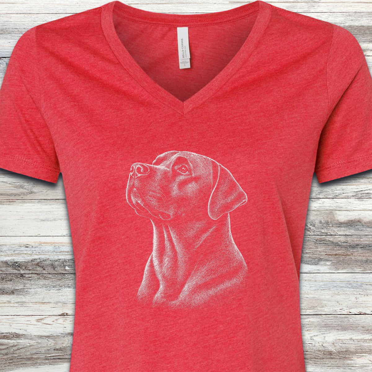 Labrador Retriever Loyalty V-Neck Tee - Heather Red