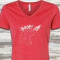 Labrador Retriever Black BOOP! V-Neck Tee - Heather Red