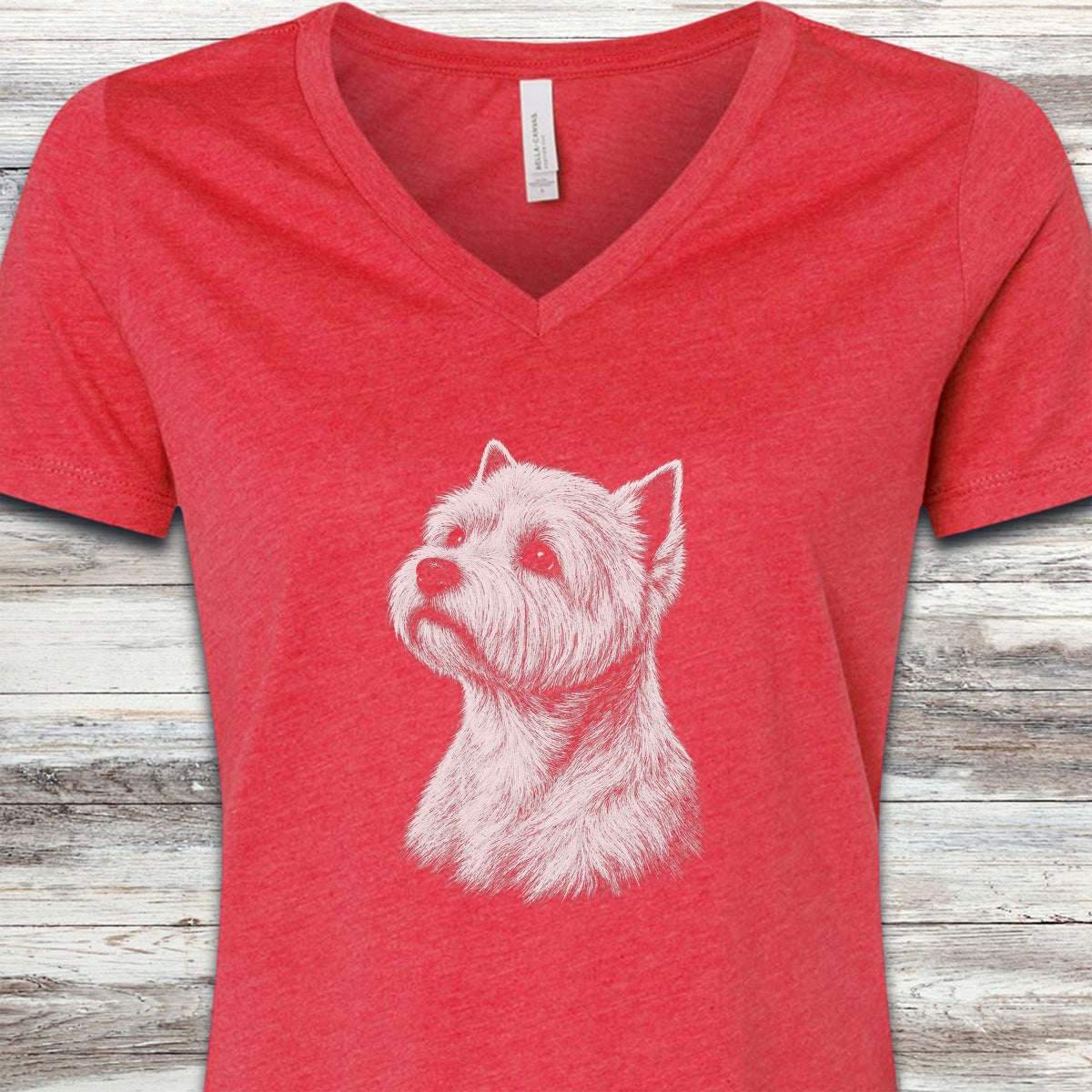 West Highland Loyalty V-Neck Tee - Heather Red