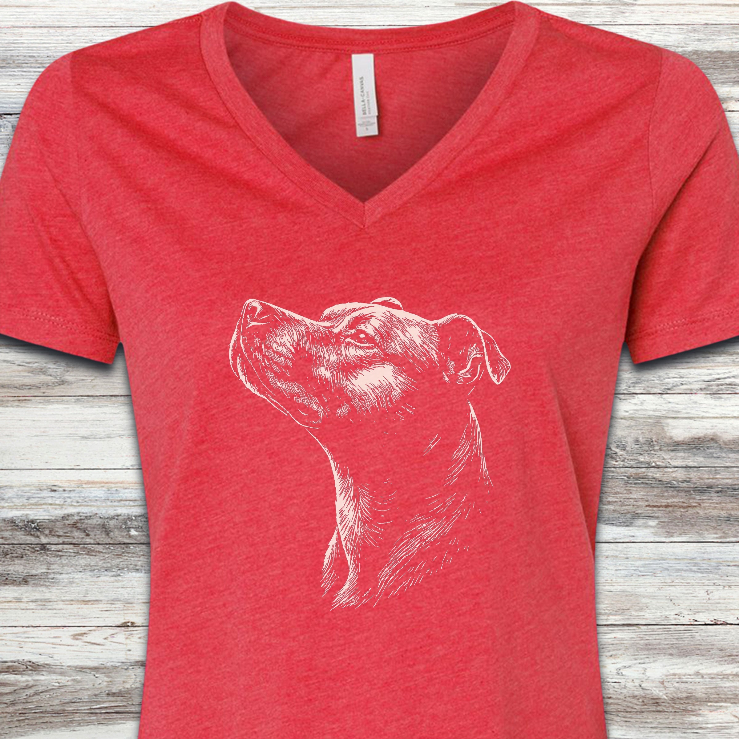Pit Bull Loyalty V-Neck Tee - Heather Red