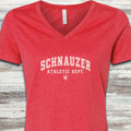 Schnauzer Athletic Dept V-Neck Tee - Heather Red