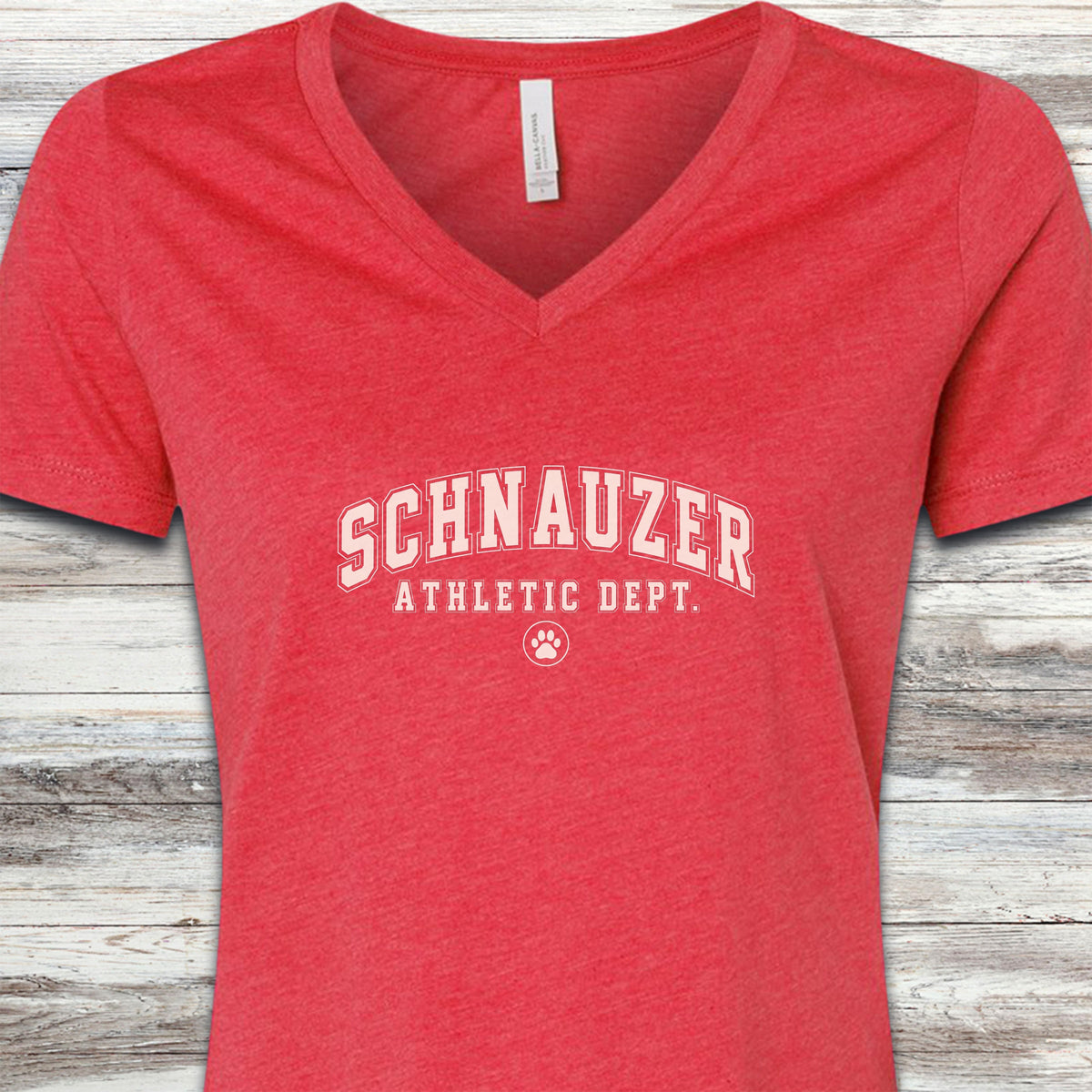 Schnauzer Athletic Dept V-Neck Tee - Heather Red