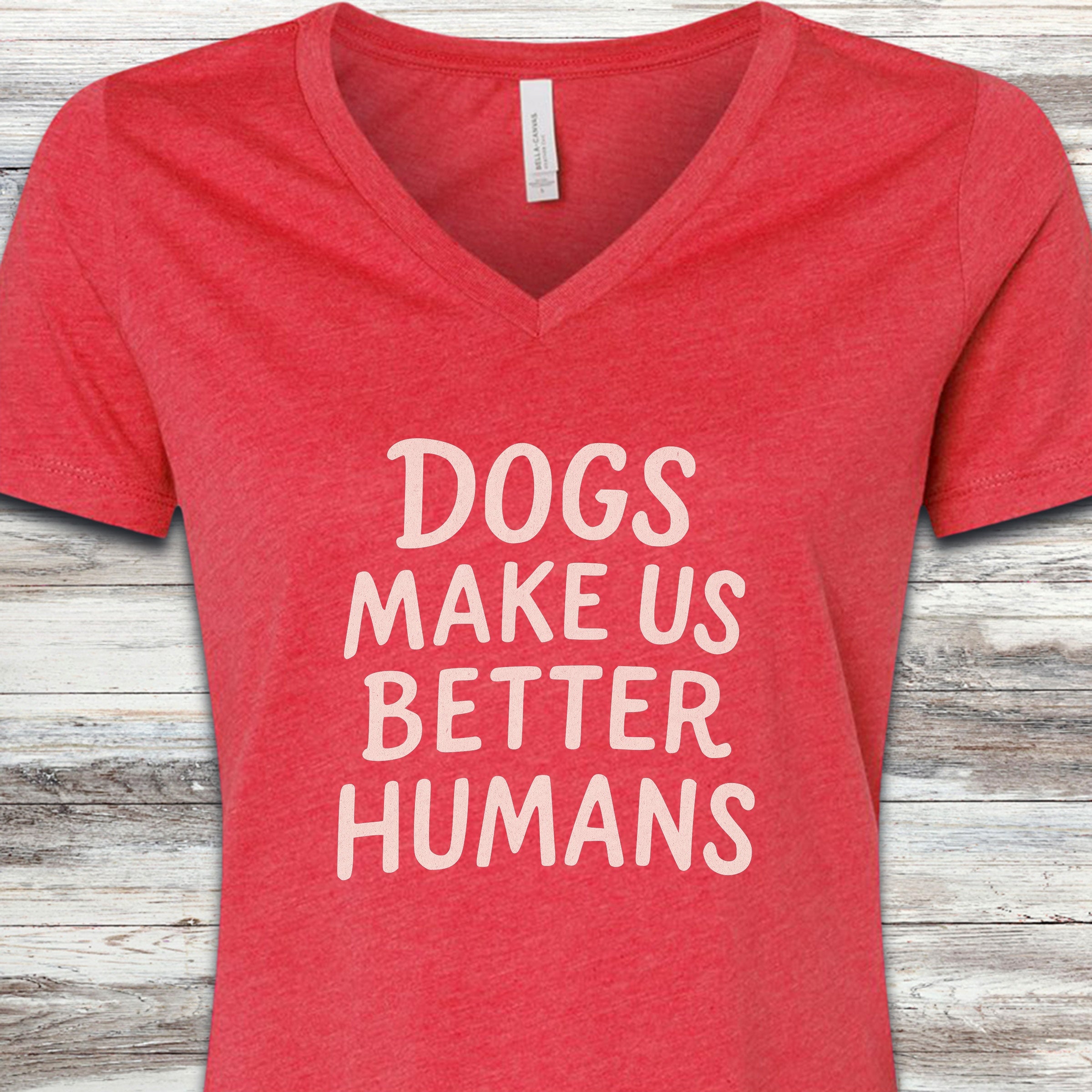 Better Humans V-Neck Tee - Heather Red
