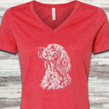 English Setter Loyalty V-Neck Tee - Heather Red